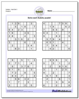 SudokuHard Set 3 Worksheet