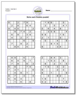 SudokuHard Set 3 Worksheet