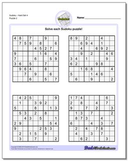 SudokuHard Set 4 /puzzles/sudoku.html Worksheet