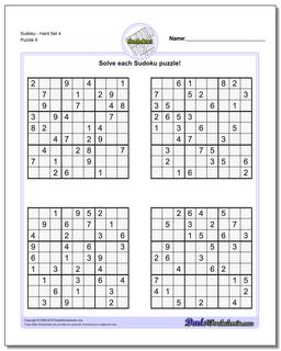 Free Printable Hard Sudoku with the Answer #13553