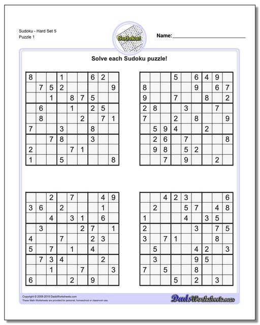challenging sudoku puzzles printable