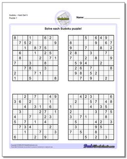 Free Printable Hard Sudoku with the Answer #14739