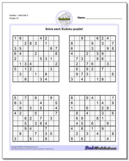 SudokuHard Set 5 Worksheet