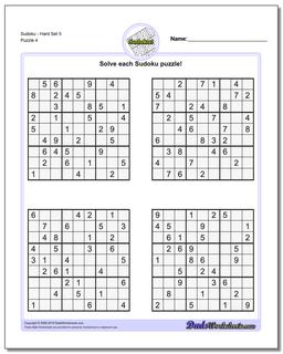 SudokuHard Set 5 Worksheet