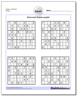 SudokuHard Set 5 Worksheet