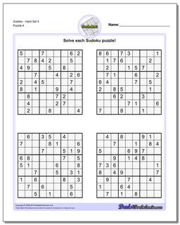 Free Printable Hard Sudoku with the Answer #11827