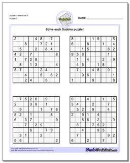 SudokuHard Set 5 Worksheet