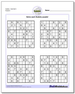 SudokuHard Set 5 Worksheet