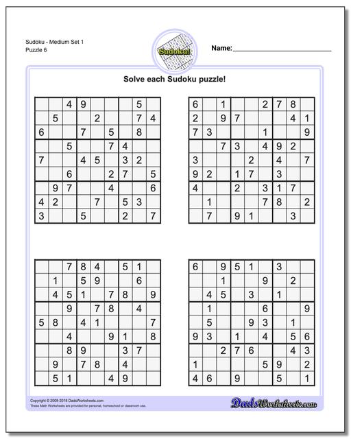 Printable Sudoku Puzzles Medium 1 Answer Key TUTORE ORG Master Of