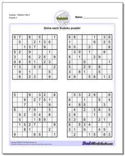 Free Printable Medium Sudoku with the Answer #5269