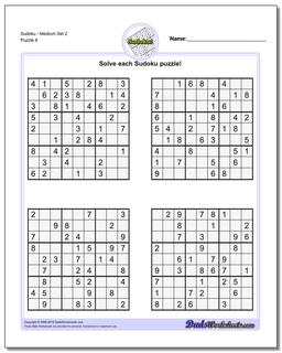 SudokuMedium Set 2 Worksheet