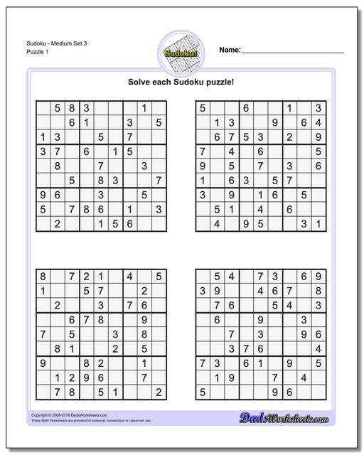 sudoku medium printable That are Fabulous | Bill Website