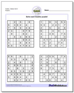 Medium sudoku puzzles @