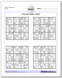 SudokuMedium Set 3 Worksheet