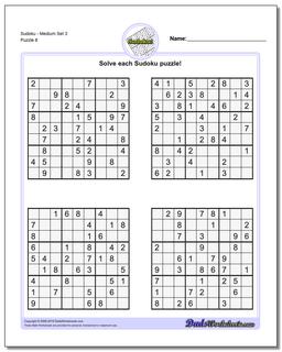 SudokuMedium Set 3 Worksheet