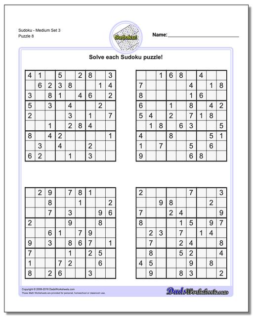 Daily Sudoku Print Out - sudoku for kids printable: Page Printable