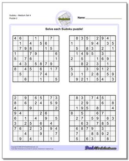 SudokuMedium Set 4 /puzzles/sudoku.html Worksheet