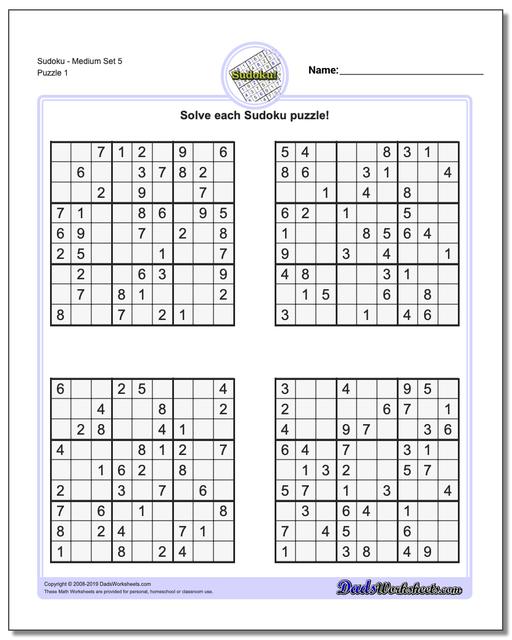 Printable Sudoku Medium Level Printable World Holiday