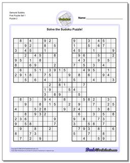 Samurai sudoku puzzles to play online