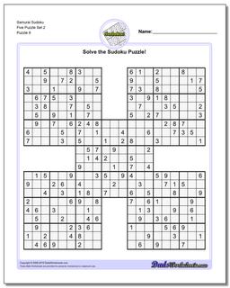 Samurai Sudoku Five Puzzle Set 2