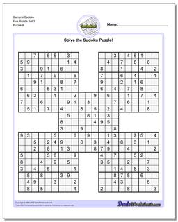 Samurai Sudoku Five Puzzle Set 3