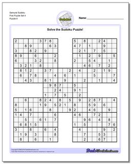 Samurai Sudoku Five Puzzle Set 4