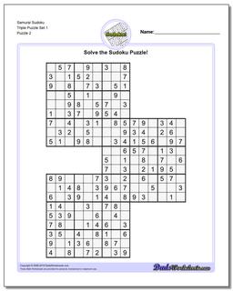 Samurai Sudoku Triple Puzzle Set 1 /puzzles/sudoku.html