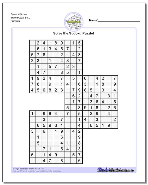 Samurai Sudoku Triple