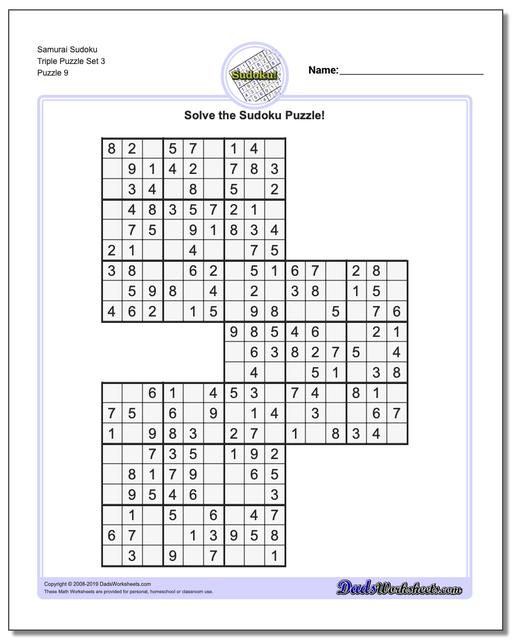 Samurai Sudoku Triple