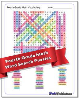 Grade Level Math Word Search Puzzle