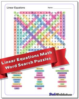 Advanced Math Word Search Puzzle