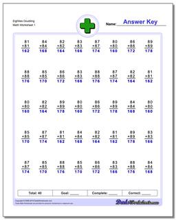 Eighties Doubling Addition Worksheet