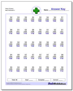 Fifties Doubling Worksheet