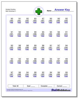 Nineties Doubling Worksheet