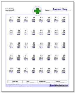 Sixties Doubling Worksheet