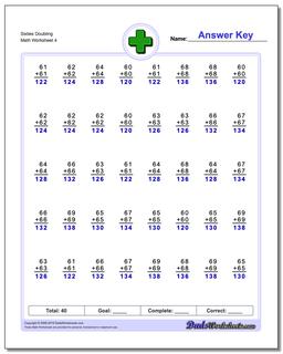 Sixties Doubling Worksheet