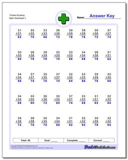 Thirties Doubling Worksheet