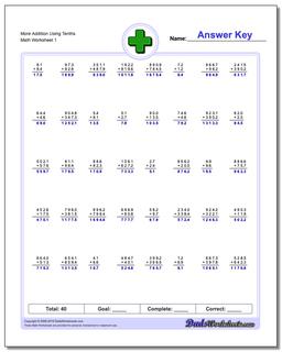 Addition Worksheet More Using Tenths