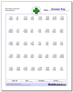 More Addition Worksheet Using Tenths