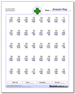 Two Digit Addition Worksheet