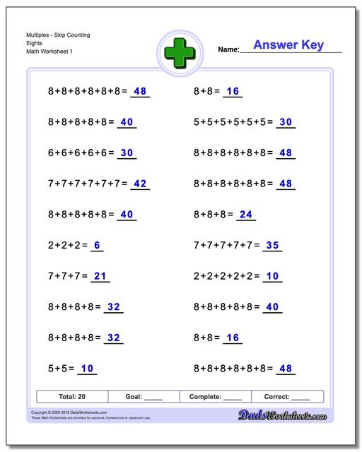 Addition Worksheets Addition Multiples