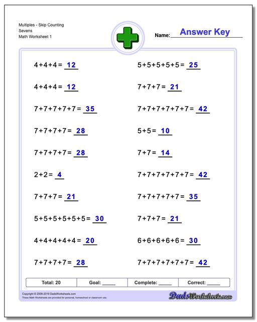 Counting By Sevens Chart