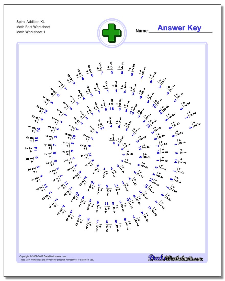 Spiral Addition Facts