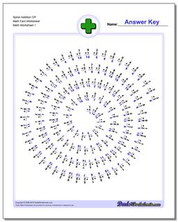 Addition Worksheet Spiral OP Math Fact Worksheet