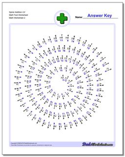 Spiral Addition UV Math Fact Worksheet /worksheets/addition.html