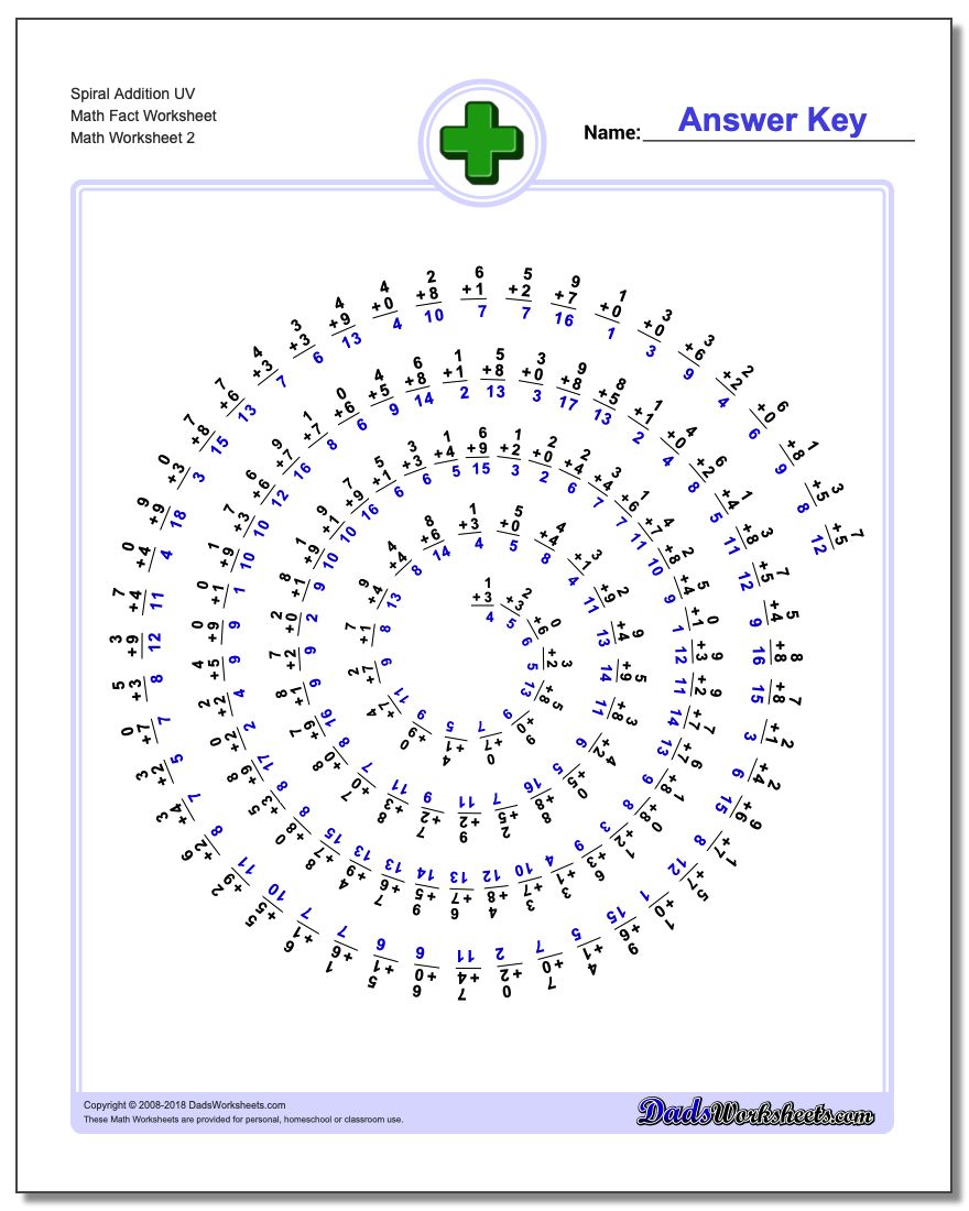 Spiral Addition Facts