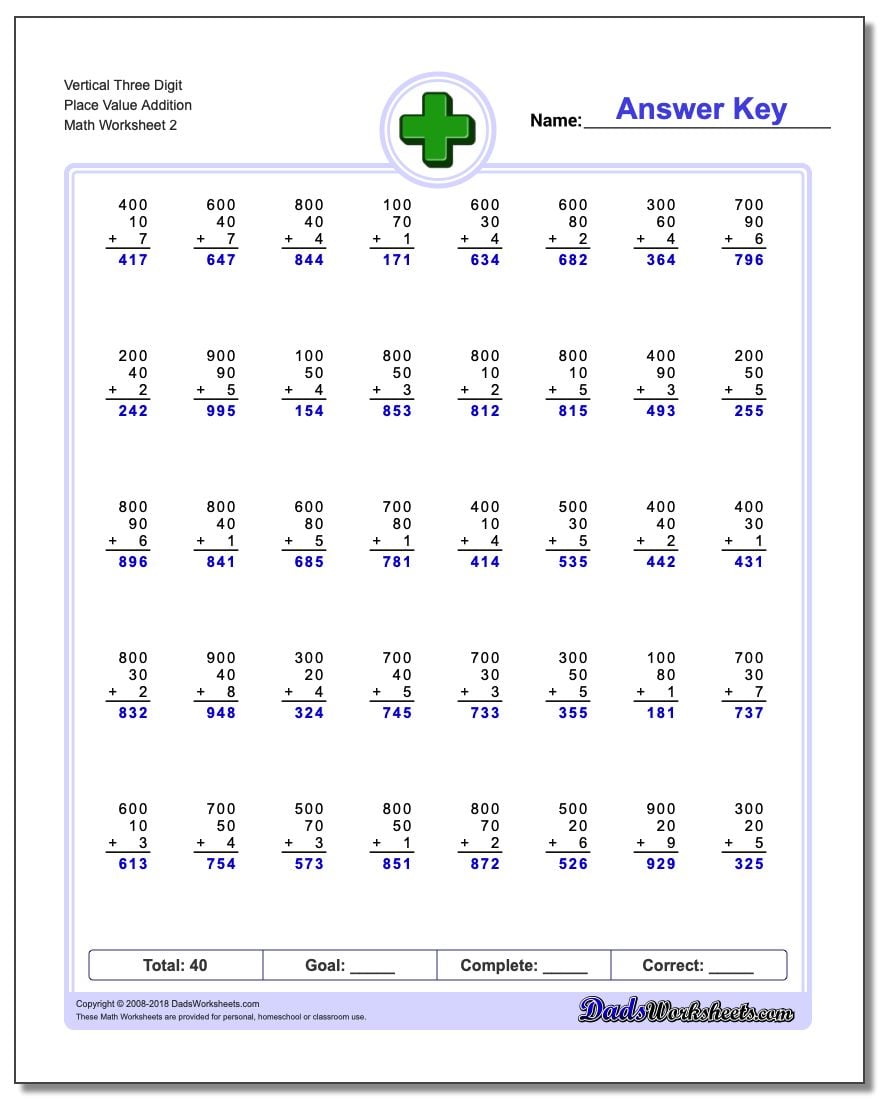 Vertical Hundreds Chart