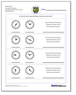 Printable elapsed time worksheet with answer key