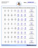 Math Worksheets: Arithmetic Sequences : Arithmetic Sequence Next Three