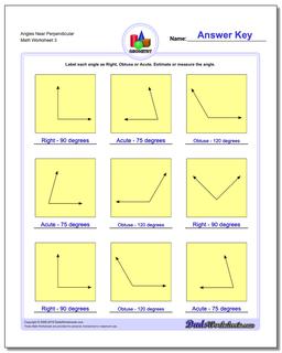 Angles Near Perpendicular Worksheet